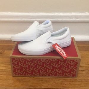 White Slip On Vans